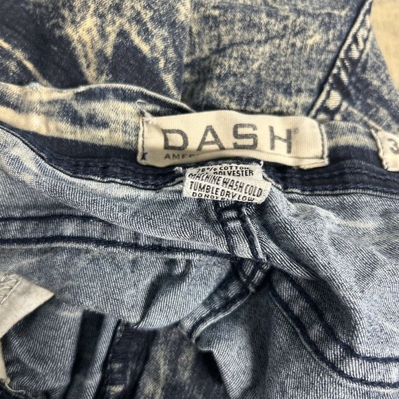 Dash American Designers Very Distressed Dark Blue Acid Wash Men’s Shorts (34x11) - Picture 11 of 11